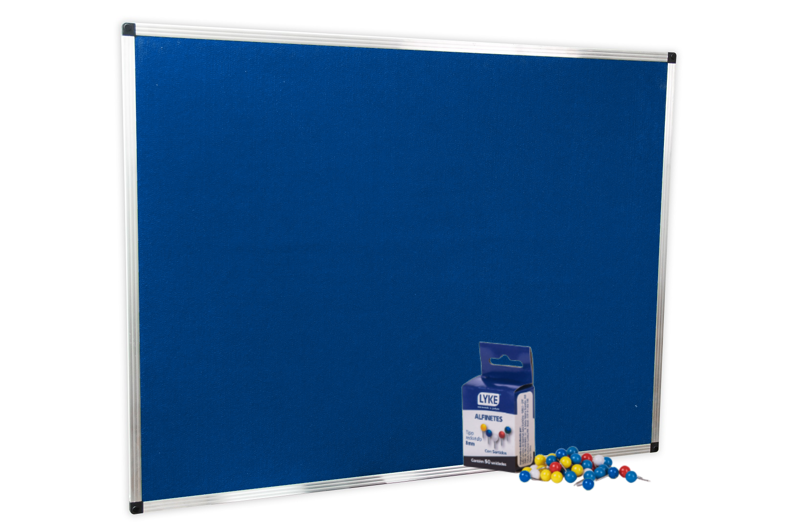 Quadro Aviso Feltro Azul - Cantoneira